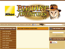 Tablet Screenshot of birdingadventures.com